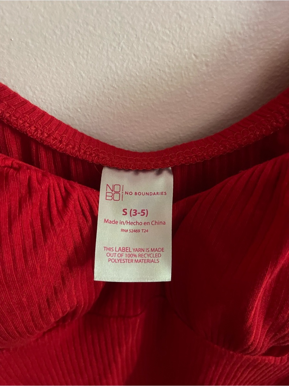 Red Ribbed Puff-Sleeve Crop Top - Picture 3 of 3